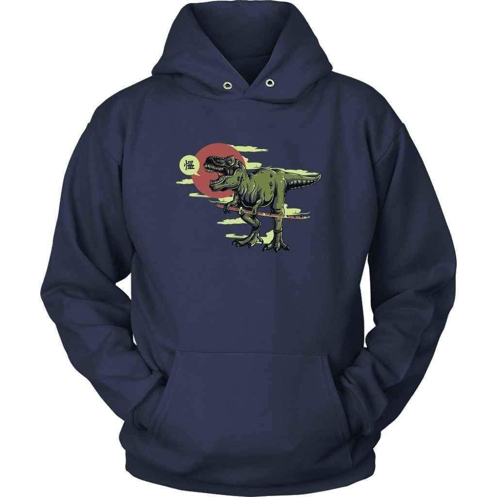 T - Rex Samurai Dinosaur Hoodie - NuKrypton Hoodies