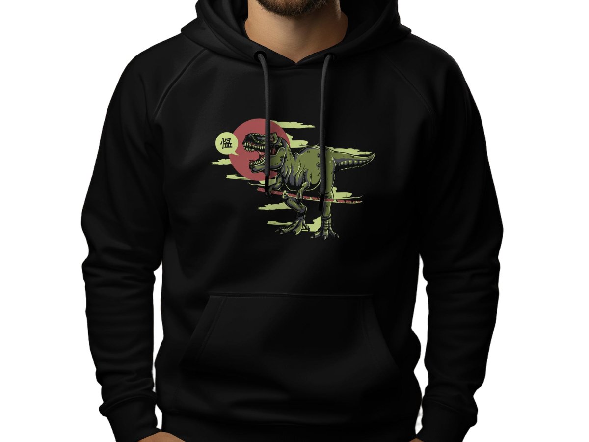 T - Rex Samurai Dinosaur Hoodie - NuKrypton Hoodies