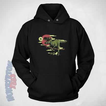 T - Rex Samurai Dinosaur Hoodie - NuKrypton Hoodies