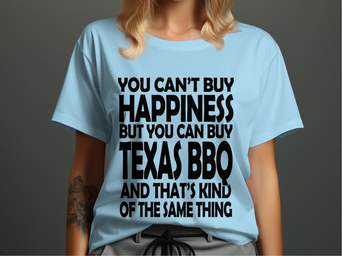 Texas BBQ Happiness - Fun Foodie T-Shirt - NuKrypton T-Shirts MD - 69692600