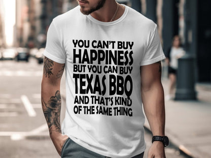 Texas BBQ Happiness - Fun Foodie T-Shirt - NuKrypton T-Shirts MD - 69692600