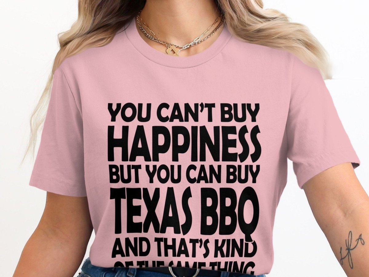 Texas BBQ Happiness - Fun Foodie T-Shirt - NuKrypton T-Shirts MD - 69692588