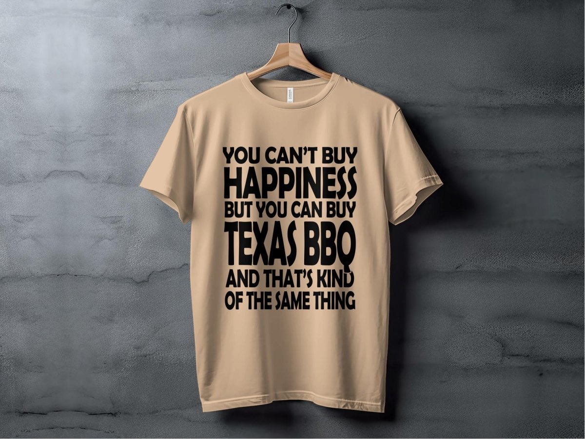 Texas BBQ Happiness - Fun Foodie T-Shirt - NuKrypton T-Shirts MD - 69692568