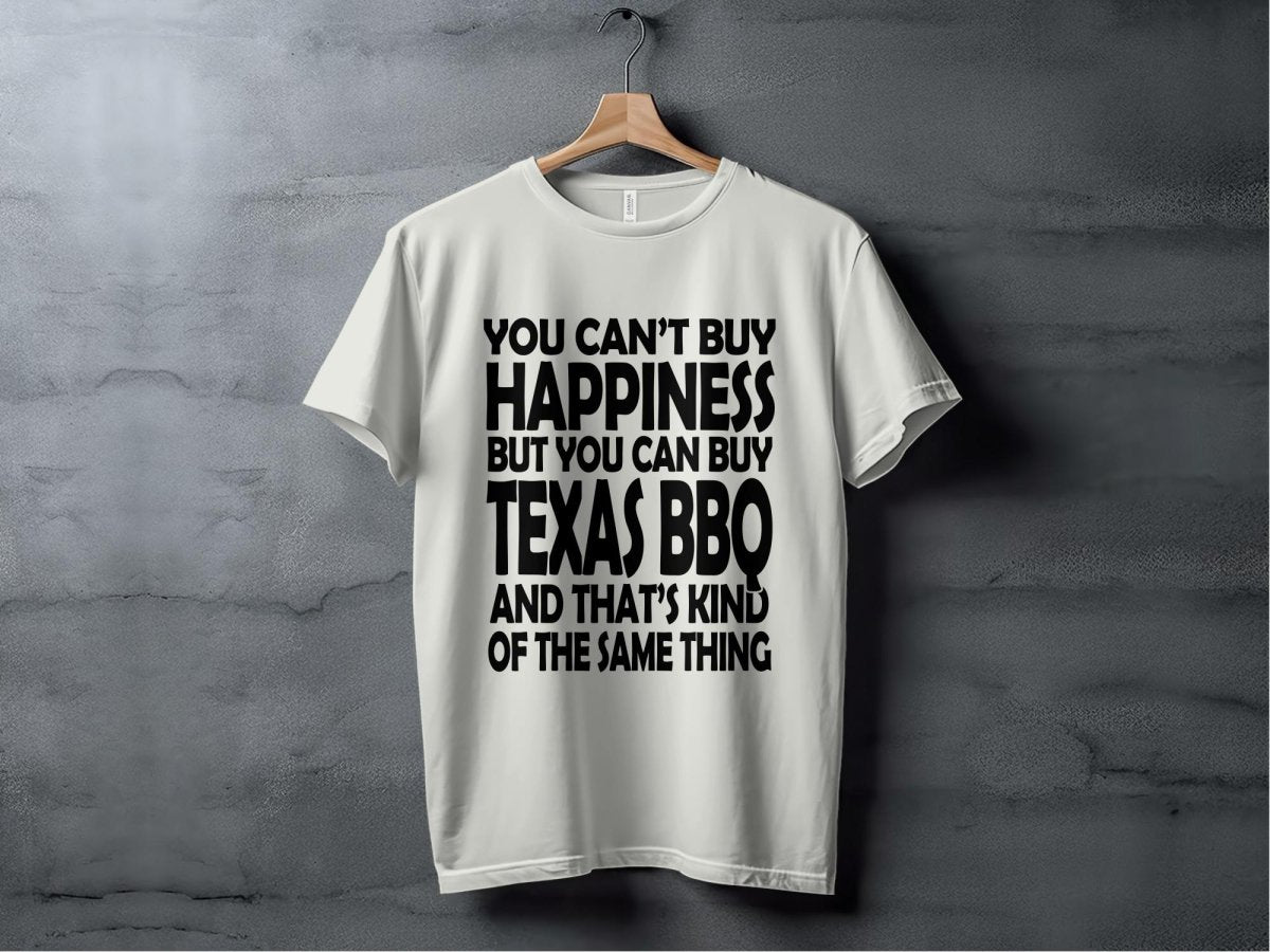 Texas BBQ Happiness - Fun Foodie T-Shirt - NuKrypton T-Shirts MD - 69692568