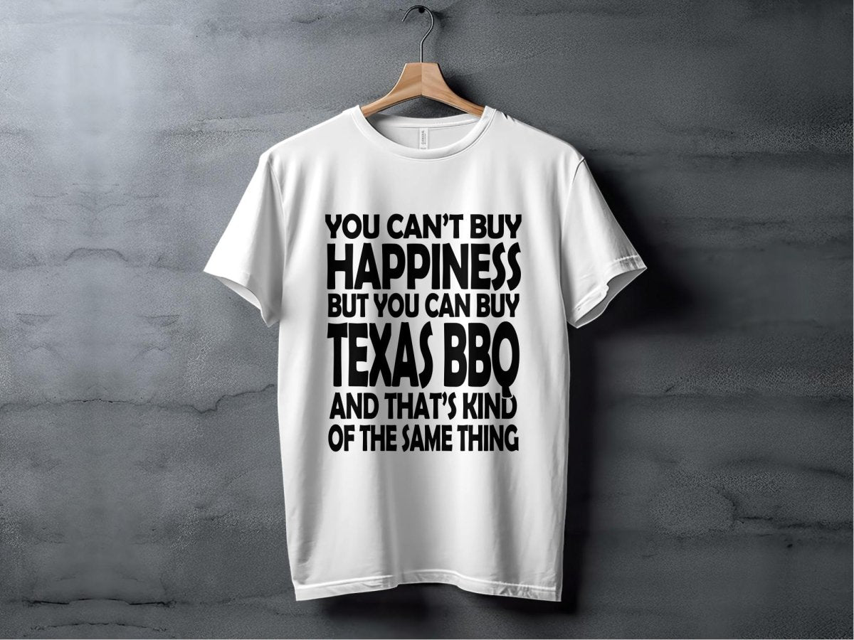 Texas BBQ Happiness - Fun Foodie T-Shirt - NuKrypton T-Shirts MD - 69692600