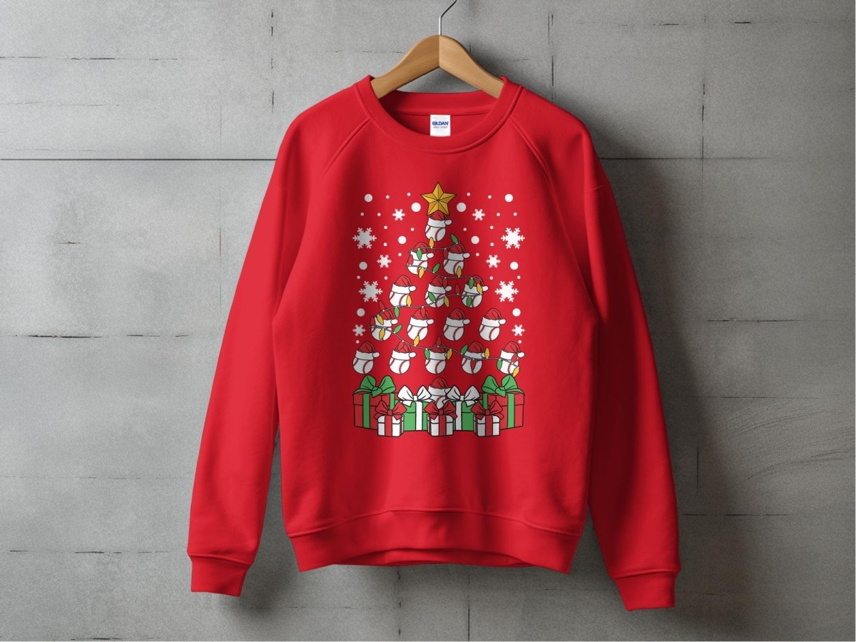 Tis The Season to Baseball Tree Sweatshirt - NuKrypton Sweatshirt MD - 71969746