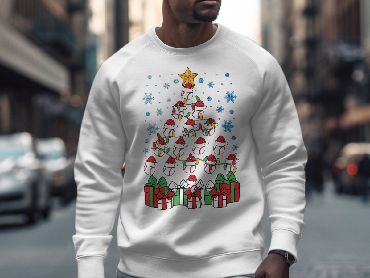 Tis The Season to Baseball Tree Sweatshirt - NuKrypton Sweatshirt MD - 71969740