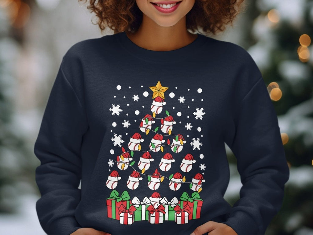 Tis The Season to Baseball Tree Sweatshirt - NuKrypton Sweatshirt MD - 71969740