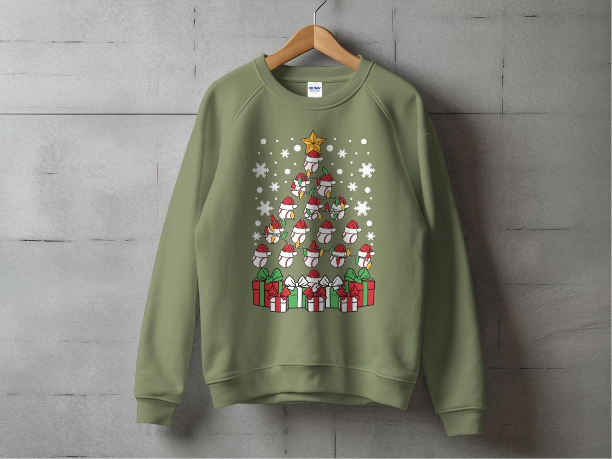 Tis The Season to Baseball Tree Sweatshirt - NuKrypton Sweatshirt MD - 71969734