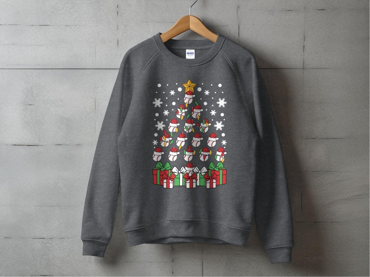 Tis The Season to Baseball Tree Sweatshirt - NuKrypton Sweatshirt MD - 71969728