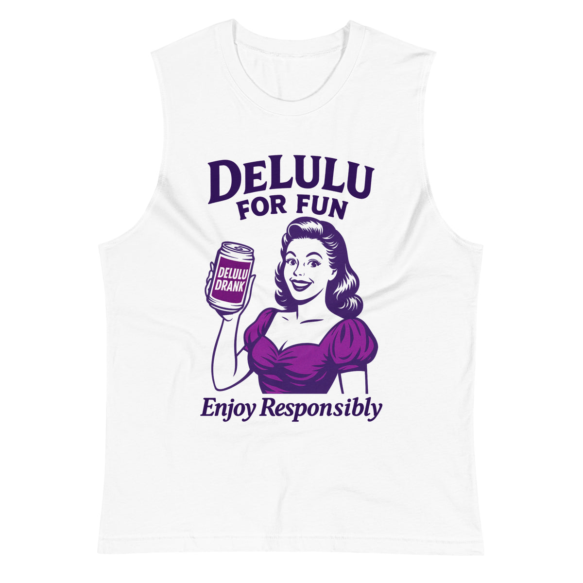 DeLulu For Fun - White Muscle Shirts