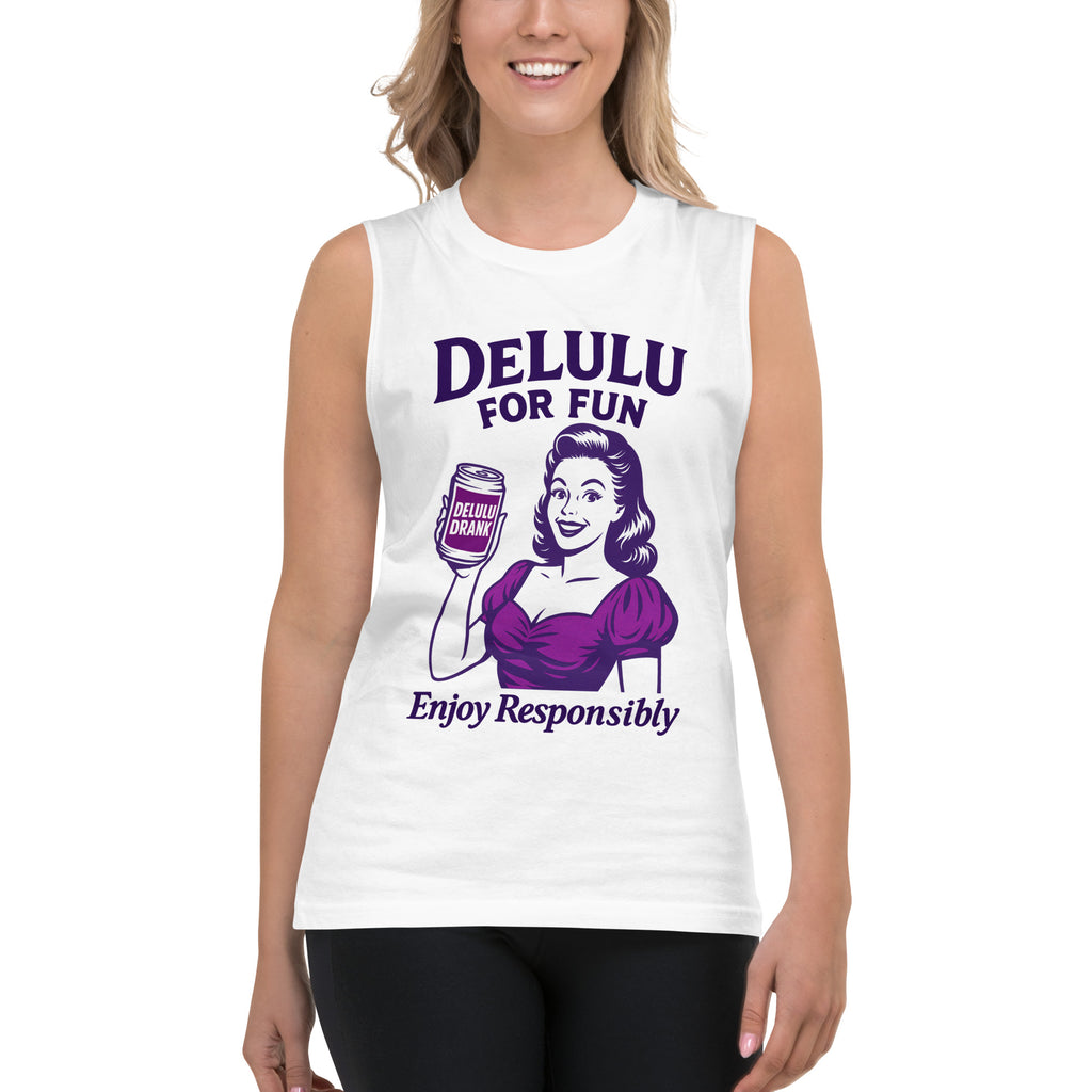 DeLulu For Fun - White Muscle Shirts