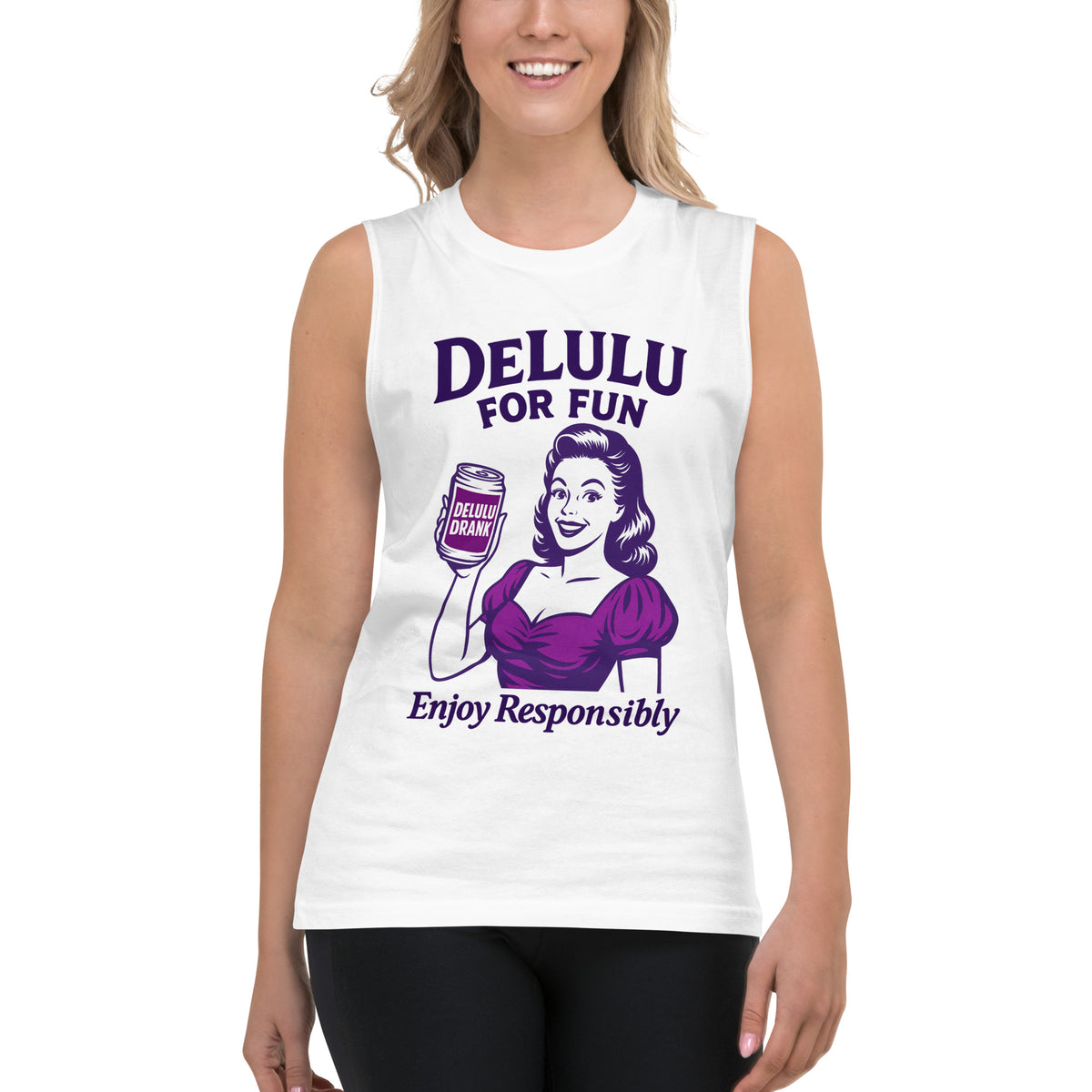 DeLulu For Fun - White Muscle Shirts