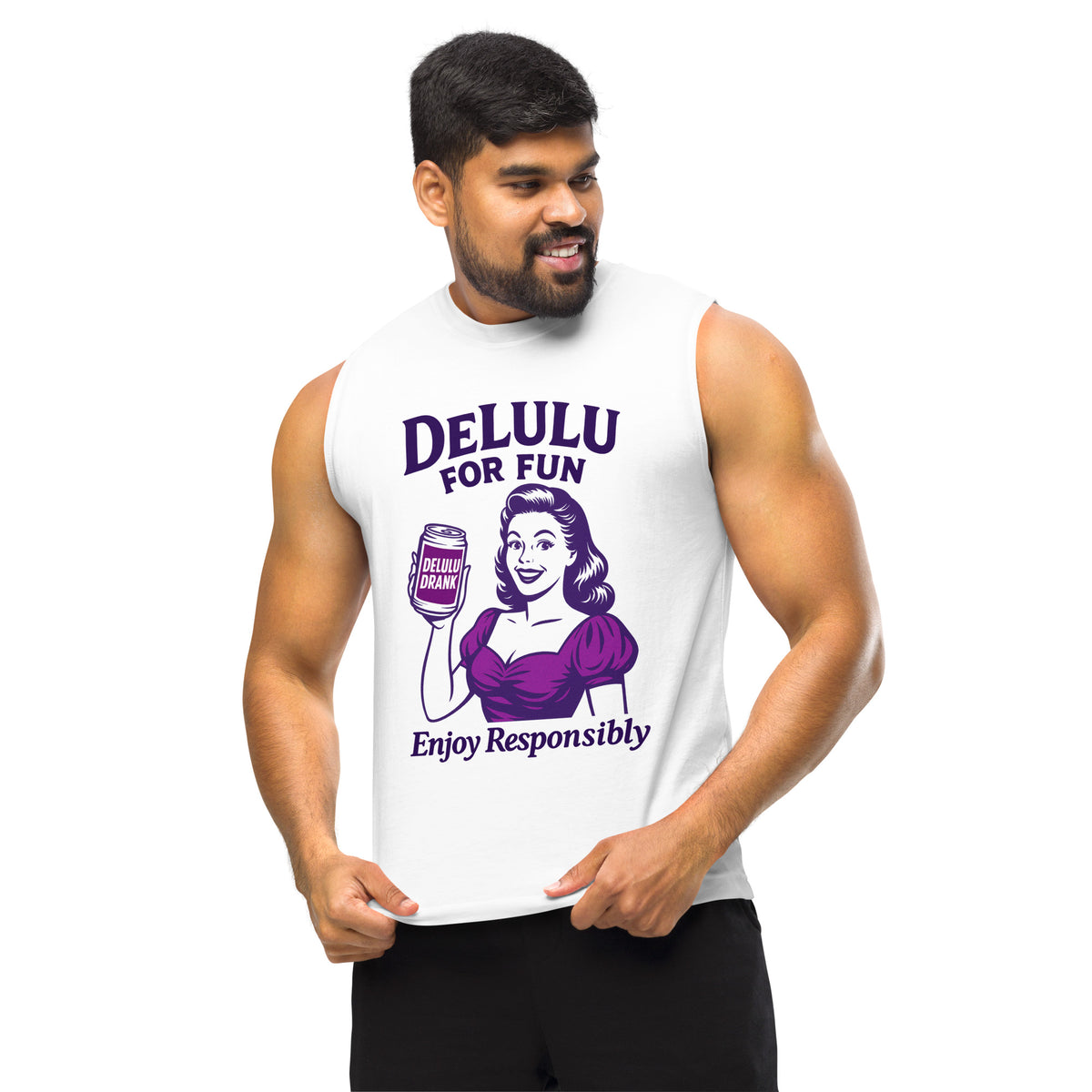 DeLulu For Fun - White Muscle Shirts