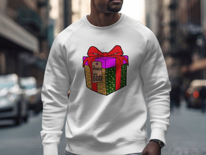 Unwrap Greatness - Funny Holiday Sweatshirt - NuKrypton Sweatshirt MD - 71969962