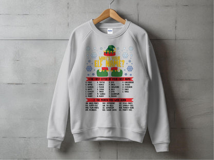 What's Your Elf Name Holiday Party Sweatshirt - NuKrypton Sweatshirt MD - 71970202