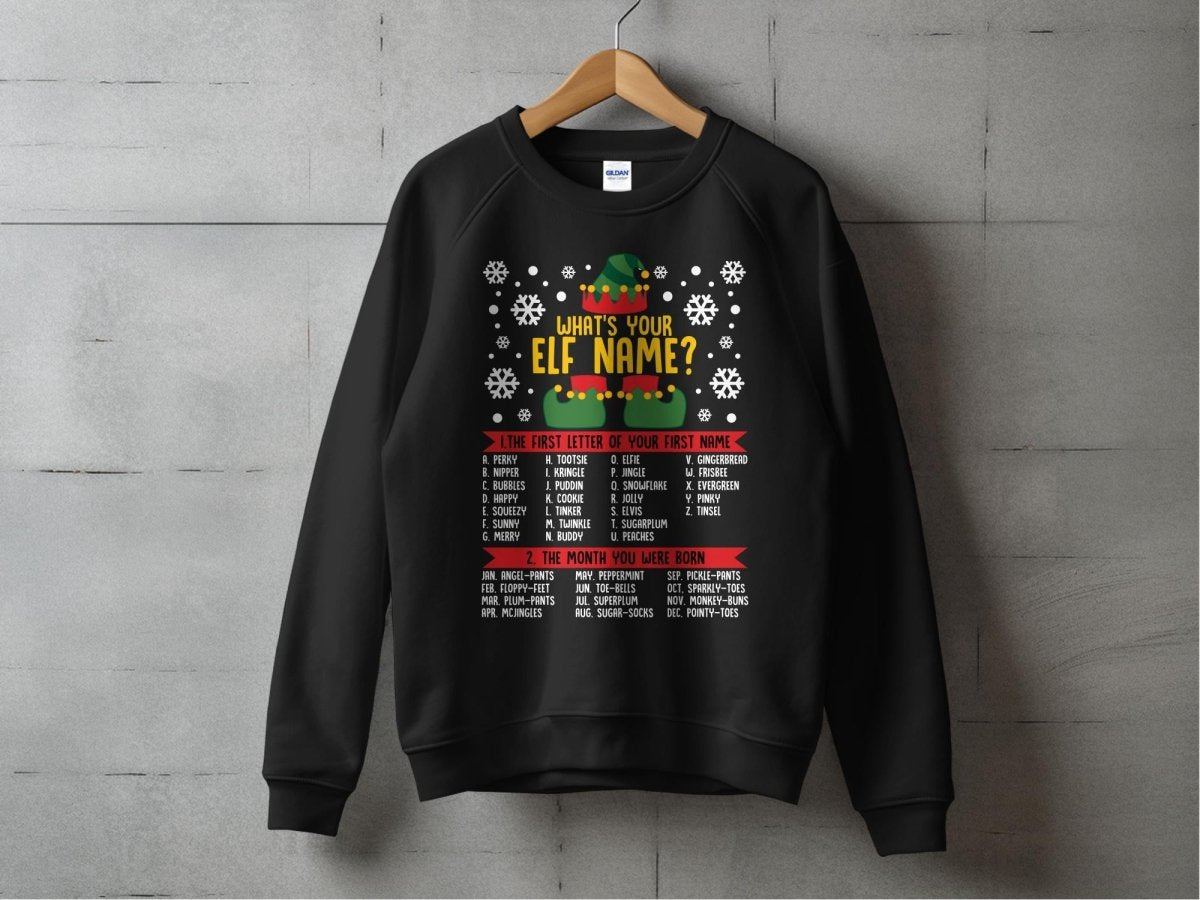 What's Your Elf Name Holiday Party Sweatshirt - NuKrypton Sweatshirt MD - 71970213