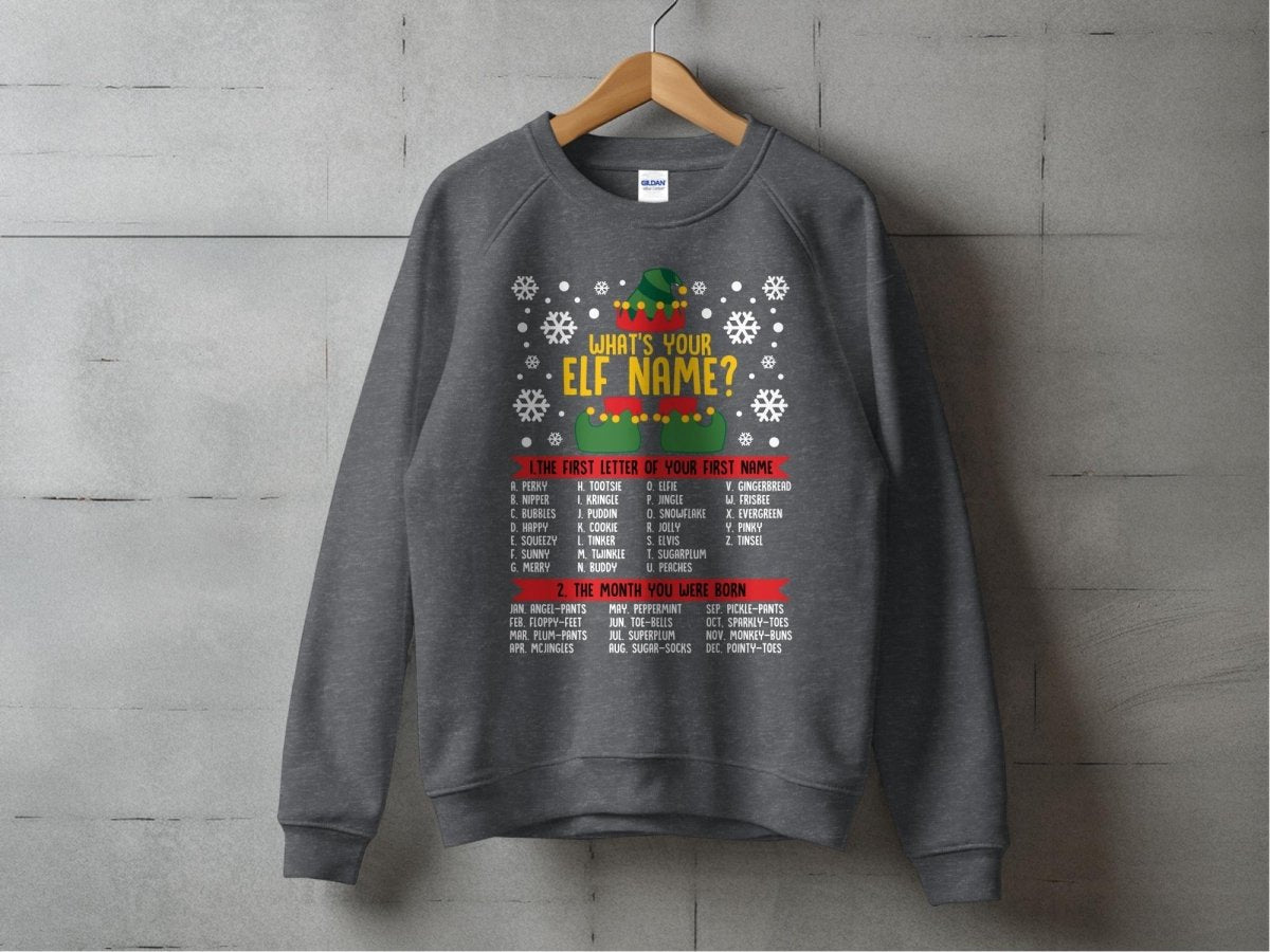 What's Your Elf Name Holiday Party Sweatshirt - NuKrypton Sweatshirt MD - 71970149