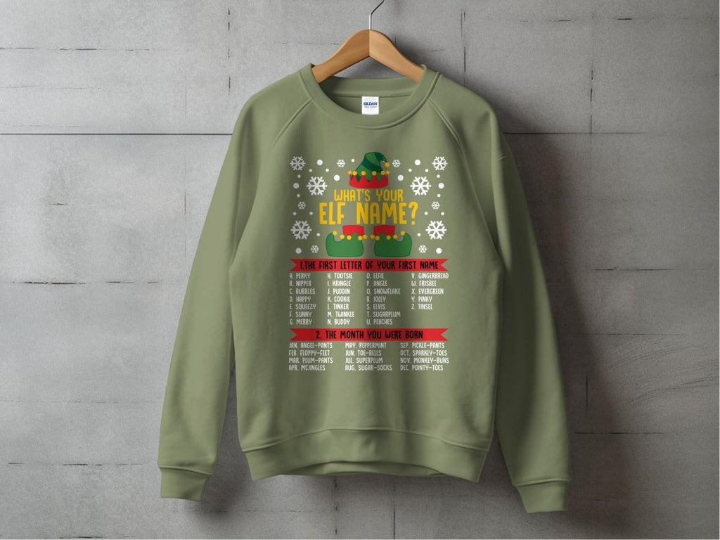 What's Your Elf Name Holiday Party Sweatshirt - NuKrypton Sweatshirt MD - 71970157