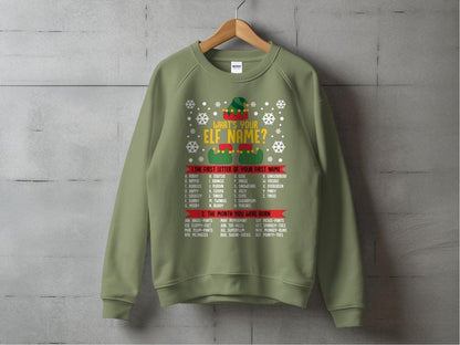 What's Your Elf Name Holiday Party Sweatshirt - NuKrypton Sweatshirt MD - 71970157