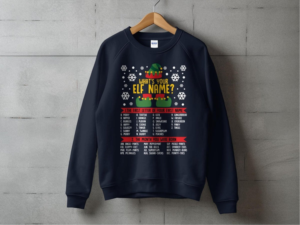 What's Your Elf Name Holiday Party Sweatshirt - NuKrypton Sweatshirt MD - 71970213