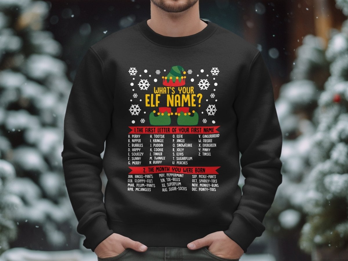 What's Your Elf Name Holiday Party Sweatshirt - NuKrypton Sweatshirt MD - 71970142