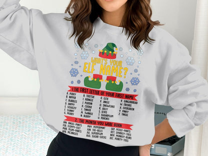 What's Your Elf Name Holiday Party Sweatshirt - NuKrypton Sweatshirt MD - 71970142