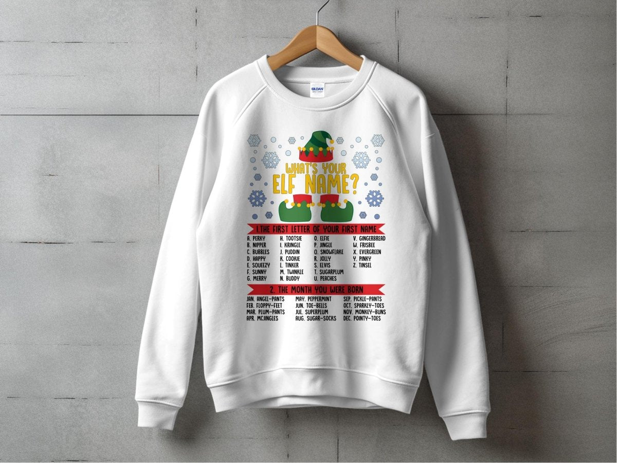 What's Your Elf Name Holiday Party Sweatshirt - NuKrypton Sweatshirt MD - 71970213