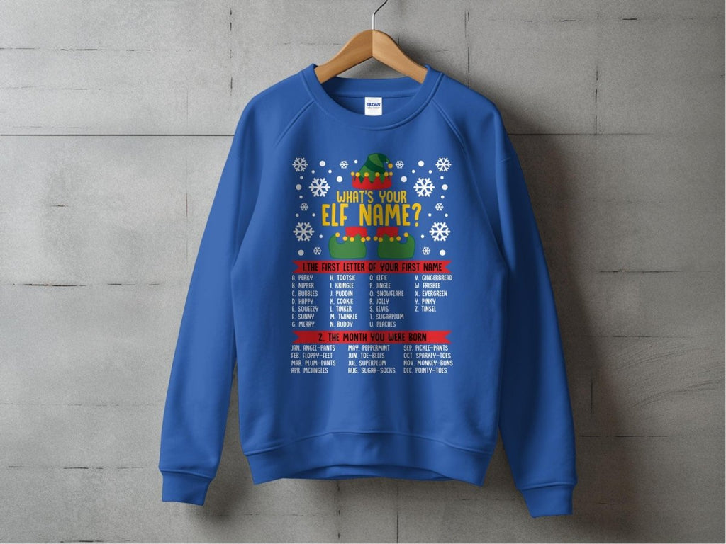 What's Your Elf Name Holiday Party Sweatshirt - NuKrypton Sweatshirt MD - 71970190