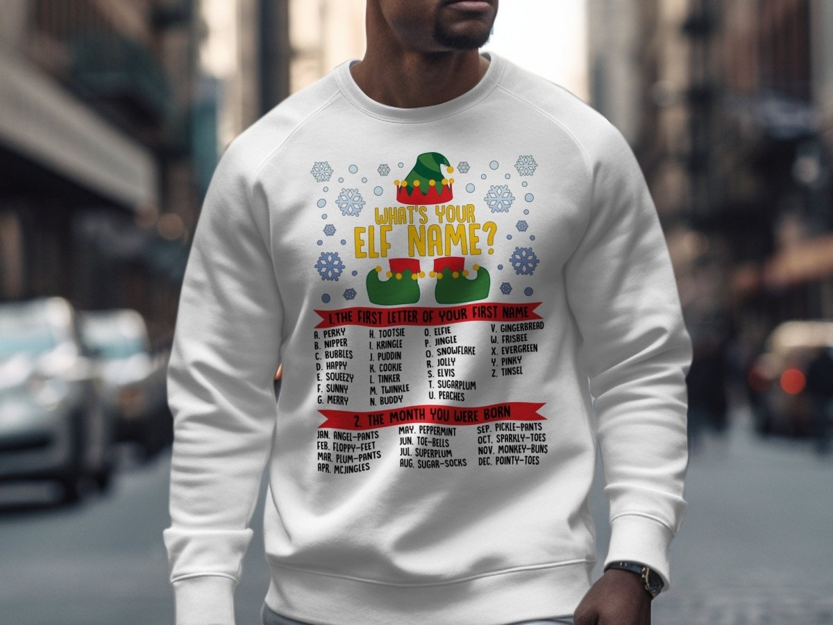 What's Your Elf Name Holiday Party Sweatshirt - NuKrypton Sweatshirt MD - 71970142