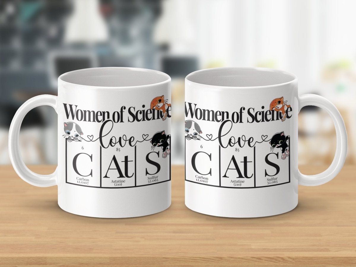 Women of Science Love Cats Sarcastic Fun Mugs - NuKrypton Coffee Mugs MD - 71360830