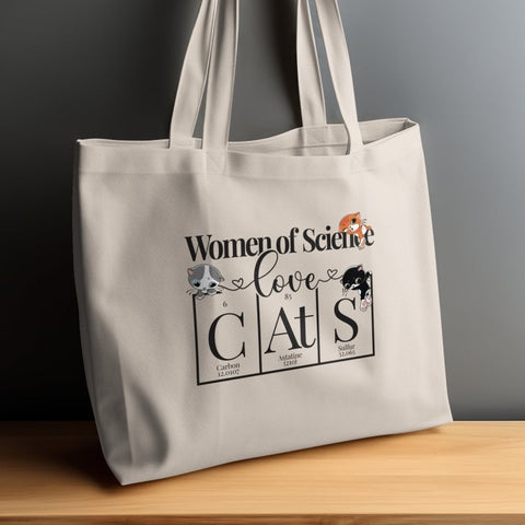 Women of Science Love Cats Tote Bags